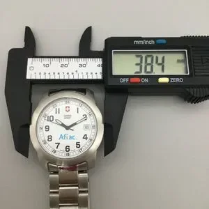 Aflac Victorinox Swiss Army Watch 38mm Silver Tone Date New Battery 7\